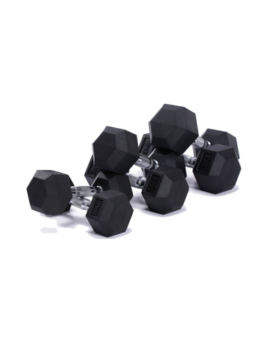 Haltères Hexagonaux Caoutchouc 8 kg (paire)