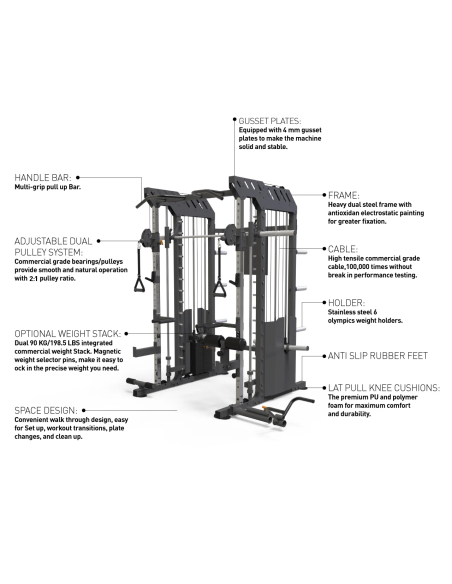 Système multi-racks à chargement de plaques de la série Primal Personal - Système multi-racks avec piles de poids 