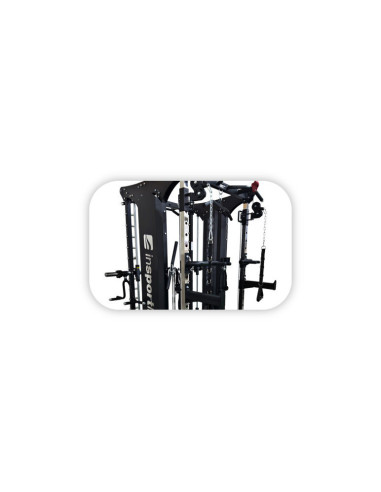 Smith machine de musculation avec double colonne de poids 200 kg et système de poulie 