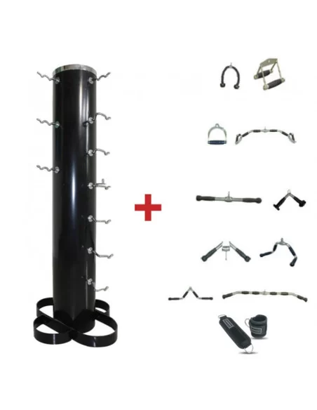 PACK RACK + 10 ACCESSOIRES DE TIRAGE POUR LA MUSCULATION 